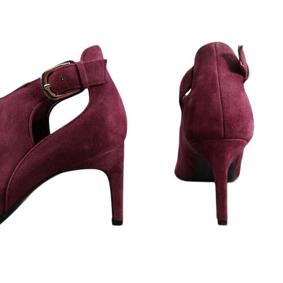 Calvin Klein Shoes Womens 9 Pump Booties Pointed Toe Suede Career Fashion Purple - Picture 9 of 16
